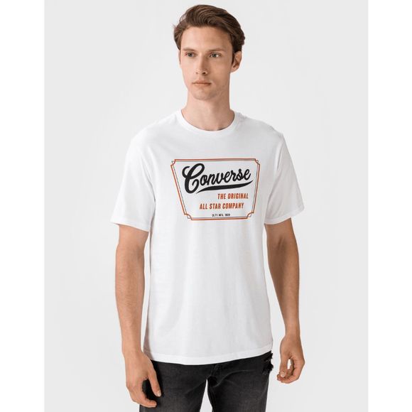 NEW Unisex Small CONVERSE Nero Regular Fit Shirt White 10018853 - Picture 2 of 5